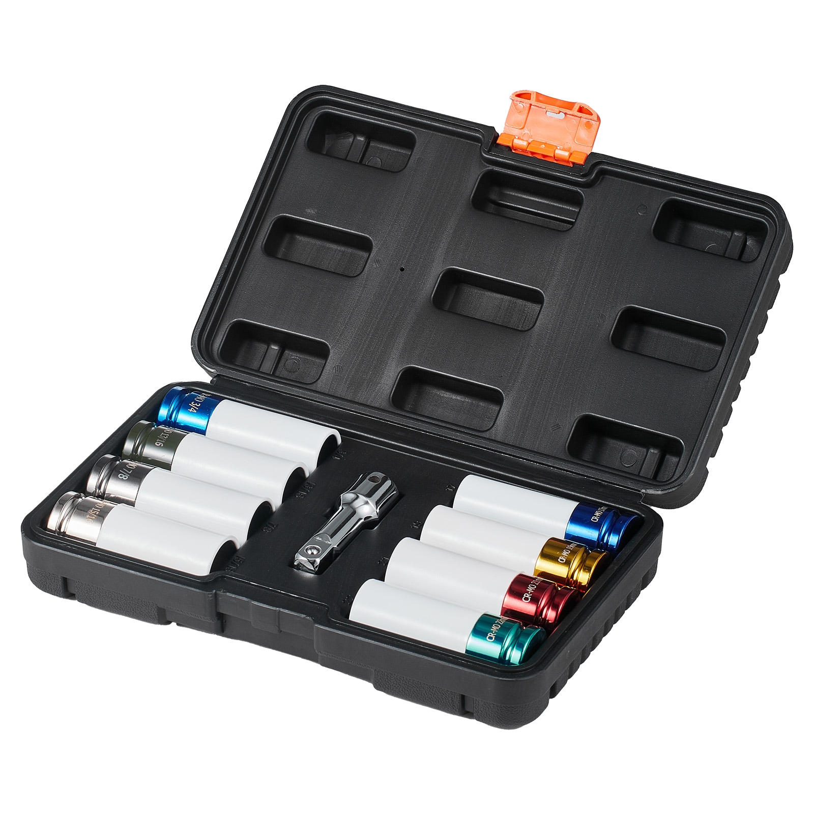 Lug Nut Impact Socket Set 1/2 In Drive Metric And SAE 6-Point Deep Socket_voghion.com